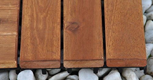SAM® Terrassenfliese 01 aus Akazien-Holz, Einzelfliese, FSC® 100% zertifiziert, Garten-Fliese, Bodenbelag mit Drainage Unterkonstruktion, Klick-Fliesen für Garten, Terrasse, Balkon - 2