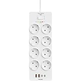Termal Akım Korumalı, 8'li Priz Soketi, Isıya Dayanıklı Yapı, 8x Priz, 2x Usb, 2x Type-C Girişi, 20W Hızlı Şarj, &Ccedil;ocuk Koruma