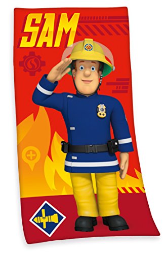 Preisvergleich Produktbild Feuerwehrmann Sam Duschtuch Badetuch Handtuch Velourstuch 75 x 150cm