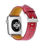 Happy Event Mode Leder ersatz Armband Strap Band für Apple Watch Serie 4 44mm (Rot)
