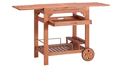 baumarkt direkt Servierwagen Multifunktion, ausziehbar, Eukalyptusholz, 70-140×50 cm 50 cm, 70,140 cm, braun - 2