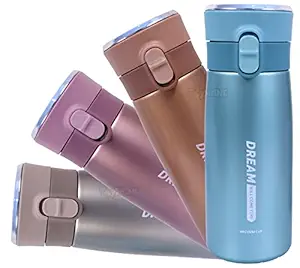Toyshine Dream Bottle Hot and Cold Stainless Steel 304 Water Bottle for Kids, Adults Double Walled Flask Metal Thermos, Spill Proof Lock Closure, BPA Free for School Home, Drinkware, 500 ML, Pink