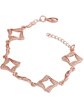 City Ouna® Swarovski Elementen 18K Rose Gold umweltfreundliche Kupfer Geometrie Form Link Armreif mit Zirkon Kristall...
