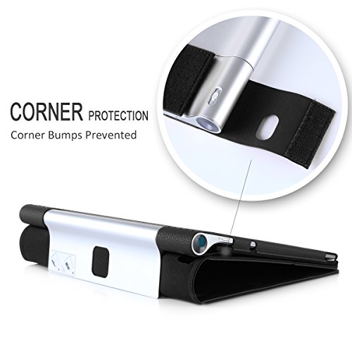[Ecke Schutz] Lenovo Yoga 2 Pro Hülle, Lenovo Yoga 2 Pro 13, Fyy hochwertige umweltfreundliche KunstlederHülle (Tasche Schutzhülle Case Cover Etui) mit Standfunktion/Aufsteller mit Fach für Kreditkarten elastische Handschlaufe Stift-Haltung (mit automatischer Schlaf/ Weck-Funktion) Schwarz für Lenovo Yoga Tablet 2 Pro(13.3 Zoll) - 3