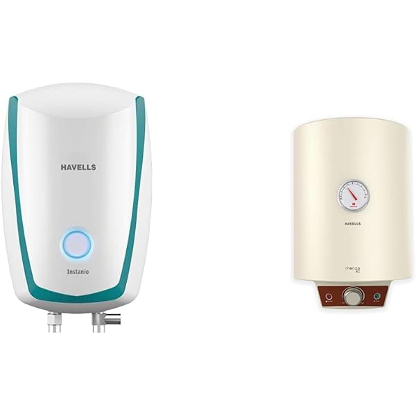 Buy Havells Instanio 3-Litre Instant Geyser (White/Blue) u0026 Havells Monza EC  15-Litre Storage Water Heater with Flexi Pipe (Ivory) Online at Low Prices  in India - Amazon.in