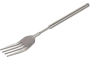 FOCKET Fourche télescopique, Fourchette Extensible en Acier Inoxydable, Fourchette à Long Manche à Dessert aux Fruits, Non Toxique, antirouille, Non bactérienne, pour Barbecue, dîner, etc.