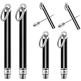 4 Reusable Titanium Toothpicks with Protective Holder - Mini Metal and Stainless Steel Portable Set for Household and Outdoor