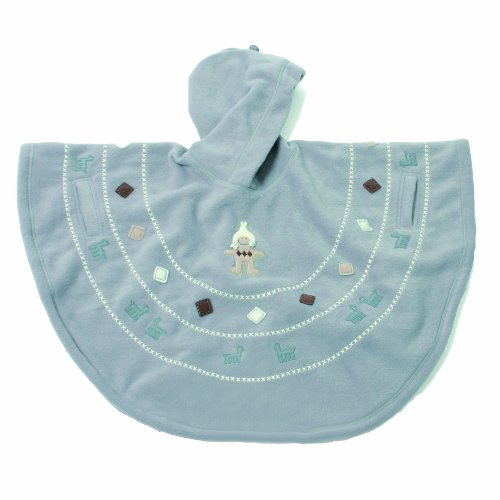 Baby Boum Hooded Fleece Poncho 9-36 months Pichu Design Neutral Grey