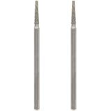 Dremel 7134 diamant platt huvudpunkter, tillbehörsset 2-pack med 2,0 mm bitar för gravering, snideri och skärning