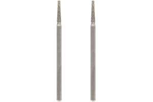 Dremel 7134 frezy diamentowe z końcówką płaską, dwupak z zestawem akcesoriów: końcówki 2,0 mm do grawerowania, rzeźbienia i cięcia