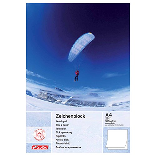 Herlitz Zeichenblock A4, holzfreies Papier, 100 g/m², 25 Blatt, weiß - 4