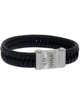 Lederarmband schwarz Magnet-Verschluss mit Ihrer indviduellen Gravur Geschenkidee