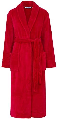 Ladies 46" 260GSM Soft Fleece Plain Shawl Collared Bath Robe Dressing Gown House Coat Size Small Medium Large XL & XXL