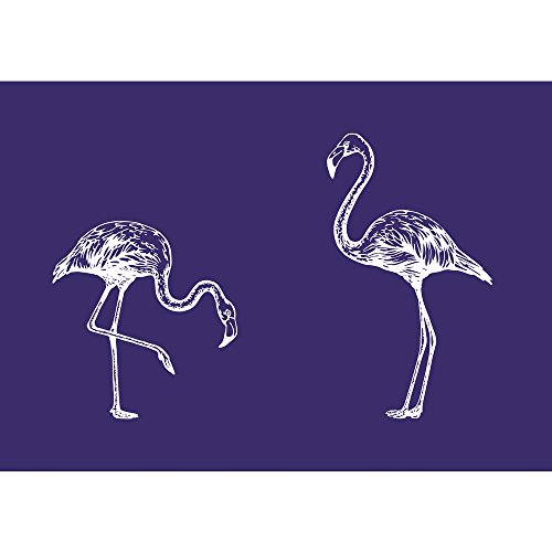 RAYHER 45085000 Schablone 2 Flamingos, DIN A5, 1 Schablone Plus1 Rakel im, Div. Materialien, Blau, 26 x 16 x 0.1 cm