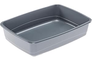 Ferplast Lettiera Gatto, Toilette per Gatti Grandi, in Plastica con Bordi Alti, Facile e Veloce da Pulire, L 54,5 x W 39,5 x H 12,5 cm, Vari Colori