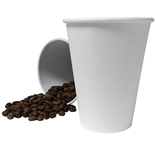 VDW 100 x 8oz White Paper Single Wall Disposable Tea Coffee Cappuccino Hot Drinks Cup (NL)