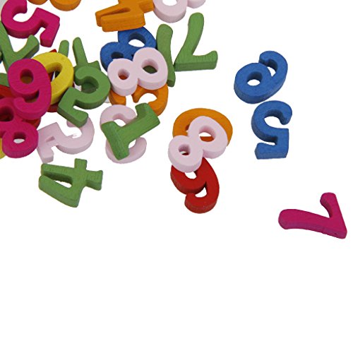 100x Holzbuchstaben / Holzzahlen Buchstaben-Alphabet Bastelzahlen – #3 - 4