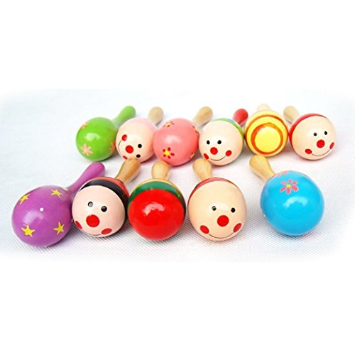 Holz Maracas Rasseln JUYUAN-EU Shaker Percussion Kid Baby musikalische Spielzeug Bevorzugung - 4