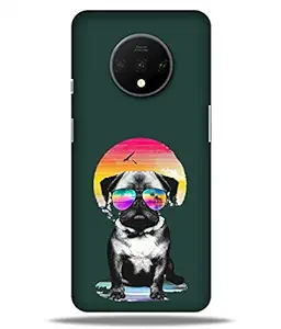 LETAPS Printed Colorful Cute Dog, Swag Dog, Cool Dog Designer Back Case Cover for OnePlus 7T (Multicolour)