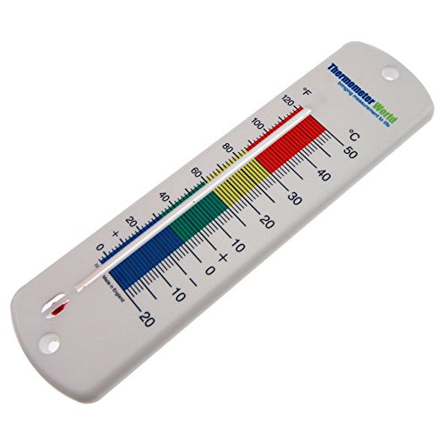 Groß 240 mm Wand Thermometer Garten Gewächshaus Home Office Raum Farbe Kodiert Zonen Innen- oder Outdoor