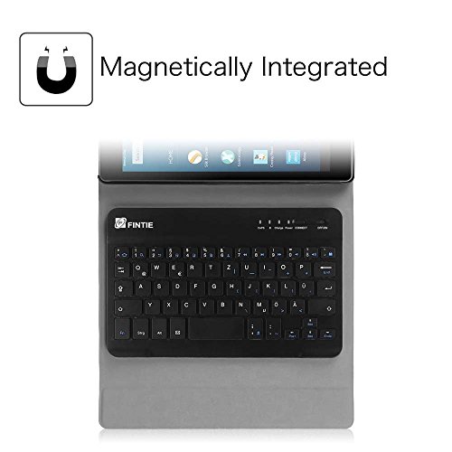 Fintie Bluetooth Tastatur Hülle für Fire HD 8 (7. Generation – 2017) / Fire HD 8 (2016 Modell) – Ultradünn Ständer Schutzhülle mit magnetisch abnehmbar drahtloser Bluetooth Tastatur, Marineblau - 3