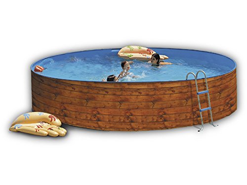 Piscine acier ronde etnica promo aspect bois 4,00 x 0,90m - toi 8101