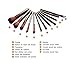 Goldrose 12 Pcs Professional Bamboo Handle Makeup Brushes Set Kabuki Powder Foundation Blusher Face Brushes Cosmetic Brush Kit With Box