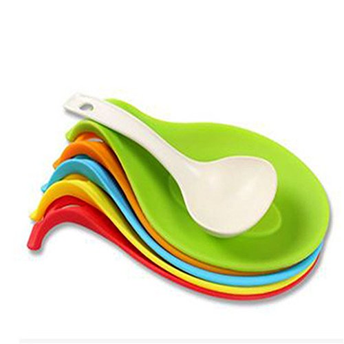 Ruiying 1 Stück Silikon Löffel Ablage Utensil Hitzebeständig Ablage für Küchenzubehör, Löffel, Spachtel, Pinsel, Besteck (Grün)
