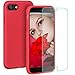 Produktbild ProBien Hülle für iPhone 7 / iPhone 8, Silikon Handyhülle mit Kostenlos Panzerglas,Schutz vor Stoßfest/Kratzfest Schutzhülle Bumper Case Cover für iPhone 7 / iPhone 8-Rot