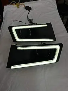 Auto Emporium Fog Lamp LED DRL(Daytime Running Light) Cover for Maruti Suzuki Vitara Breeza 2016 Model Onwards(Set of 2 Pc).