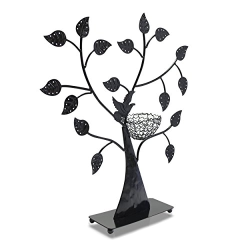 VENKON – Design Schmuckbaum Ohrringhalter Schmuck Organizer Schmuckständer Ringhalter – schwarz – 43 x 38cm - 3