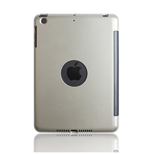 Tastatur-Schutzhülle mit Ständer, abnehmbare Kvago Bluetooth-Tastatur, aus Premium Polyurethan-Leder, für Samsung Galaxy Note 10.1 2014 Edition SM-P600/P601/P605 Silber silber iPad mini 4 - 2