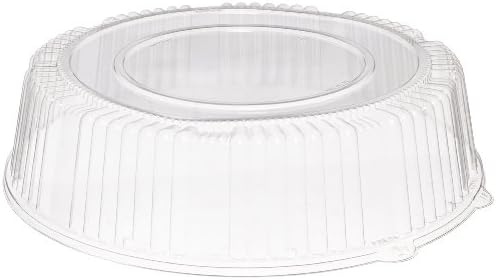 CaterLine Plastic Round Catering Tray Dome Lid, 16-Inch, Clear (25-Count)