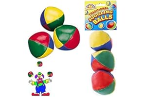 The Home Fusion Company Lot de 3 Traditionnel Balles de Jonglage Clown Multicolore & Cirque Style