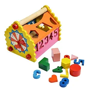 Shumee Wooden Number & Shape Sorting House (1.5 Years+) | Educational Toy | Addition, Subtraction & Time-Telling
