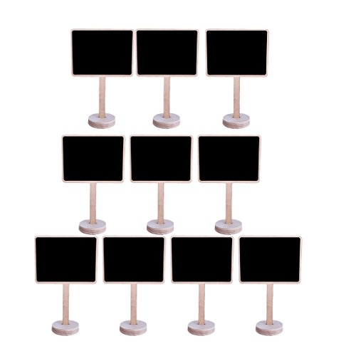 Gazechimp 10 Piezas Mini Pizarras de Madera Cuadradas con Base Soporte Decoraci  n de Bodas