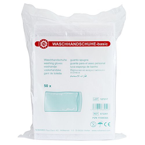 Preisvergleich Produktbild 50 NOBA Waschhandschuhe-basic Vliesstoff Weiß