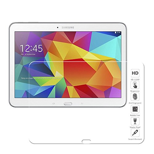 Samsung Tab 4 10.1 Panzerfolie, Ganvol Panzerglas Samsung Galaxy Tab 4 10.1 Zoll SM T530 T531 T535 Blickschutzfolie Hartglas Folie [Ultra HD Klar] [Kratzfeste] [Widersteht Flecken und Fingerabdrücke] [Keine Luftblase] [Härtegrad 8-9H] [Schutz das Display vor starken Stoßen] [0.33mm] - 3