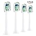 Produktbild 4 Stück Ersatzbürsten mit Schutzkappen für Philips Sonicare,Betope Zahnbürstenköpfe für DiamondClean FlexCare EasyClean PowerUp HealthyWhite, hochwertige Medium Aufsteckbürsten,weiß