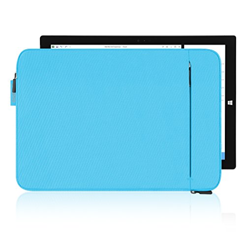 Incipio ORD Sleeve Schutzhülle für Microsoft Surface Pro 3 / Pro 4 / Pro (2017) [Microsoft lizensiert | Gepolstert | Nylon | Außentasche | Stylus-Schlaufe] – hellblau - 3