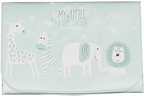 PLASTIMYR Cambiador Portátil – Cambiador de Bebé Reversible, Plegable y Acolchado, Impermeable y Fácil de Limpiar – Cambiadores de Bebé Ligeros para Casa y Viaje (Portátil, Safari Menta)