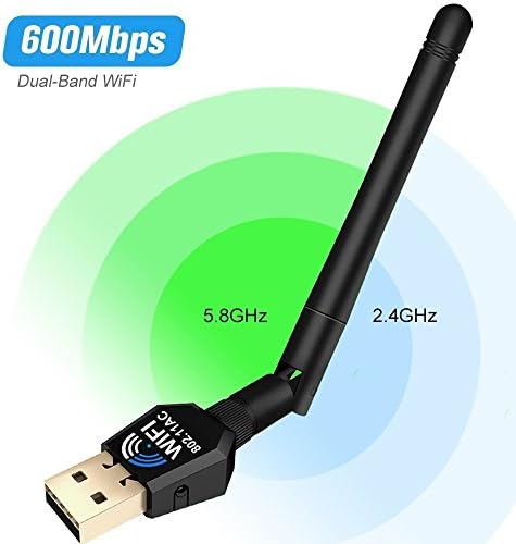 Wifi Dongle, Solotree AC600 802.11ac Dual Band 600Mbps Mini Wireless Network USB Wifi Adapter for PC / Desktop / Laptop / Tablet, Supports Windows 10/8/7/Vista/XP/2000