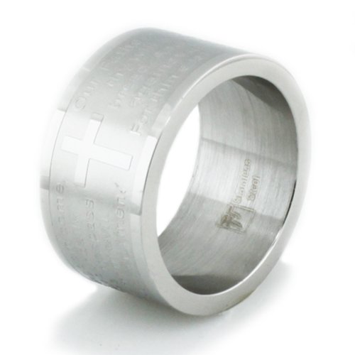 Breiter Edelstahl Vaterunser Ring