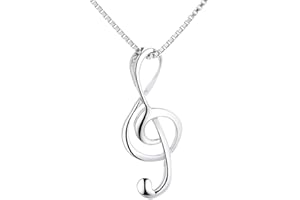 Belons Damen Kette Musik 925 Sterling Silber Musiknote Anhänger Halskette Note Kette mit Anhänger für Mädchen Kinder