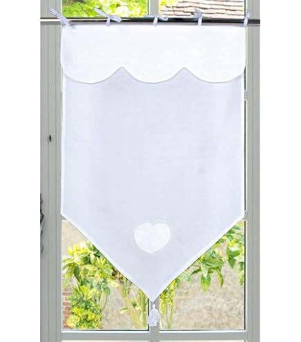 Rideau 90x200 Voilage Porte-fenêtre 70x200cm Coton Ambroise - Brise-bise Blanc Brodé, Style Romantique Voilage Coton Décoratif Rideau 90x200 Voilage Porte-fenêtre 70x200cm Coton Ambroise - Brise-bise Blanc Brodé, Style Romantique Voilage Coton Décoratif