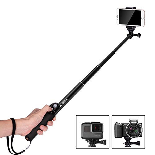 Luxebell Teleskopstange Teleskopverlngerung Monopod fr Gopro Hero 4 3 2/ Sony Action Cam / Canon / Nikon / Sony / und mehr (Schwarz Bluetooth)