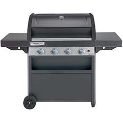 Campingaz Barbecue à Gaz Class 4 LBD, 4 Brûleurs en Inox, Puissance 12.8kW , Système de Nettoyage Facile InstaClean, Grille et Plancha en Acier Double Émaillage, 2 Tablettes Latérales