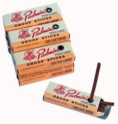 Padmini Dhoop Sticks - 12 Boxes of 10 Sticks Each - 2" Regular by Padmini