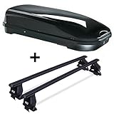 Dachbox 580 Liter 190 x 95 x 44 cm schwarz glänzend