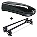 Produktbild Dachbox VDPFL580 schwarz glänzend 580 Ltr + Dachträger Menabo Tema für Mercedes B-Klasse W246 (Kombi 5 Türer) ab 2012 Stahl